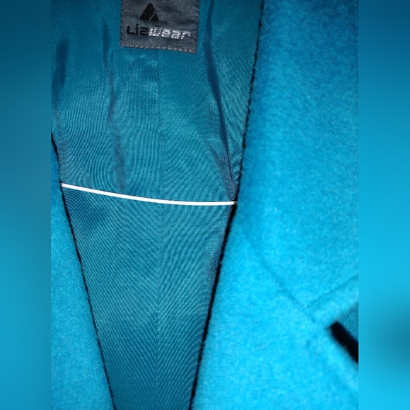 Vintage LizWear Liz Claiborne Women's Wool Blend Jacket Turquoise Size 14 Casual - Picture 5 of 12